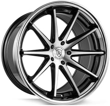 22x9 Rohana RFC10 Gloss Black Machined w/ Chrome Stainless Steel Lip (Flow Formed) 5x115 13mm