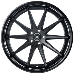 20x11 Rohana RFC10 Matte Black w/ Gloss Black Lip (Flow Formed) (Super Deep Concave) 5x115 20mm