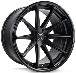 Square Full Set - 20x11 Rohana RFC10 Matte Black w/ Gloss Black Lip (Flow Formed) (Super Deep Concave) 5x120 35mm (4)