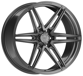 Square Full Set - 20x9.5 Rohana RFV1 Gloss Graphite (Cross Forged) 6x135 18mm (4)