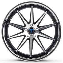 Square Full Set - 20x11 Rohana RC10 Black Machined w/ Chrome Stainless Steel Lip 5x4.5/114.3 28mm (4)