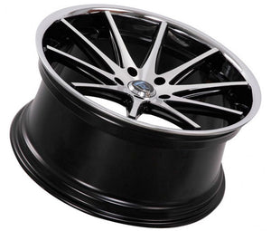 Square Full Set - 20x11 Rohana RC10 Black Machined w/ Chrome Stainless Steel Lip 5x4.5/114.3 28mm (4)