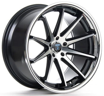 20x11 Rohana RC10 Black Machined w/ Chrome Stainless Steel Lip 5x4.5/114.3 28mm