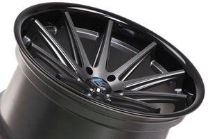 20x10 Rohana RC10 Matte Graphite w/ Gloss Black Lip 5x120 40mm