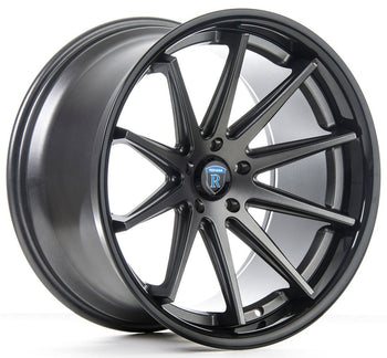 20x10 Rohana RC10 Matte Graphite w/ Gloss Black Lip 5x120 25mm