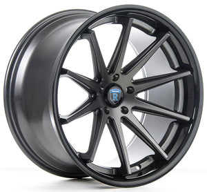 20x10 Rohana RC10 Matte Graphite w/ Gloss Black Lip 5x120 40mm