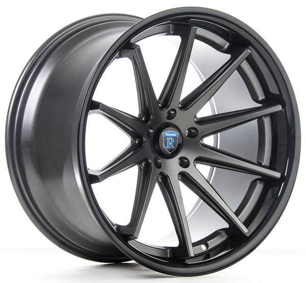 20x9 Rohana RC10 Matte Graphite w/ Gloss Black Lip 5x4.5/114.3 15mm