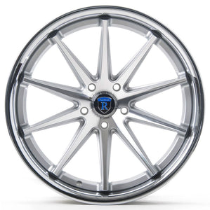 Square Full Set - 20x11 Rohana RC10 Silver Machined w/ Chrome Stainless Steel Lip 5x4.5/114.3 28mm (4)