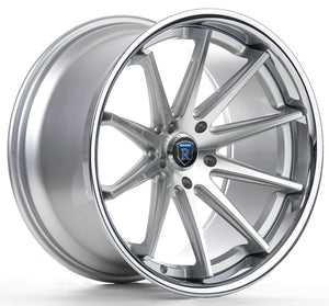 20x10 Rohana RC10 Silver Machined w/ Chrome Stainless Steel Lip 5x115 15mm