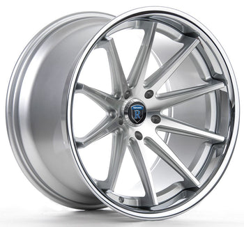 20x11 Rohana RC10 Silver Machined w/ Chrome Stainless Steel Lip 5x4.5/114.3 28mm