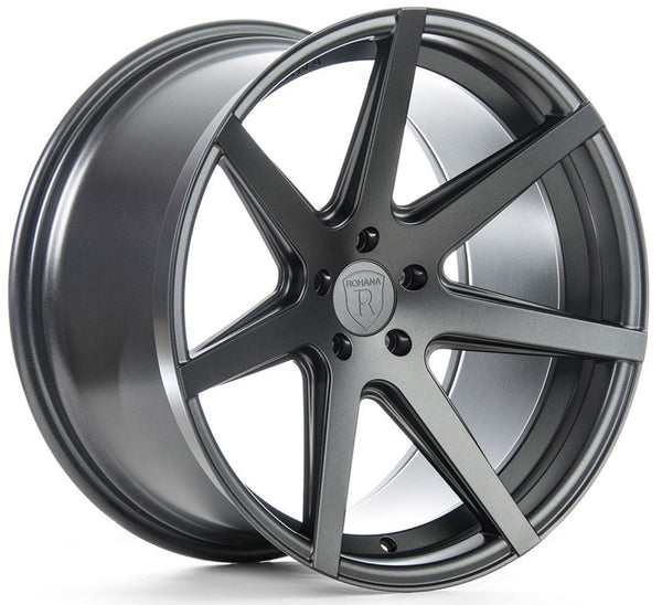 Staggered Full Set - 19x8.5 Rohana RC7 Matte Graphite 5x4.5/114.3 15mm (2) | 20x9 Rohana RC7 Matte Graphite 5x4.5/114.3 22mm (2)