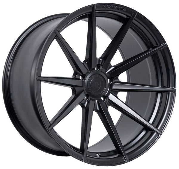 Staggered Full Set - 20x10 Rohana RFX1 Matte Black (Cross Forged) 5x120 40mm (2) | 20x11 Rohana RFX1 Matte Black (Cross Forged) (Mid Concave) 5x120 40mm (2)