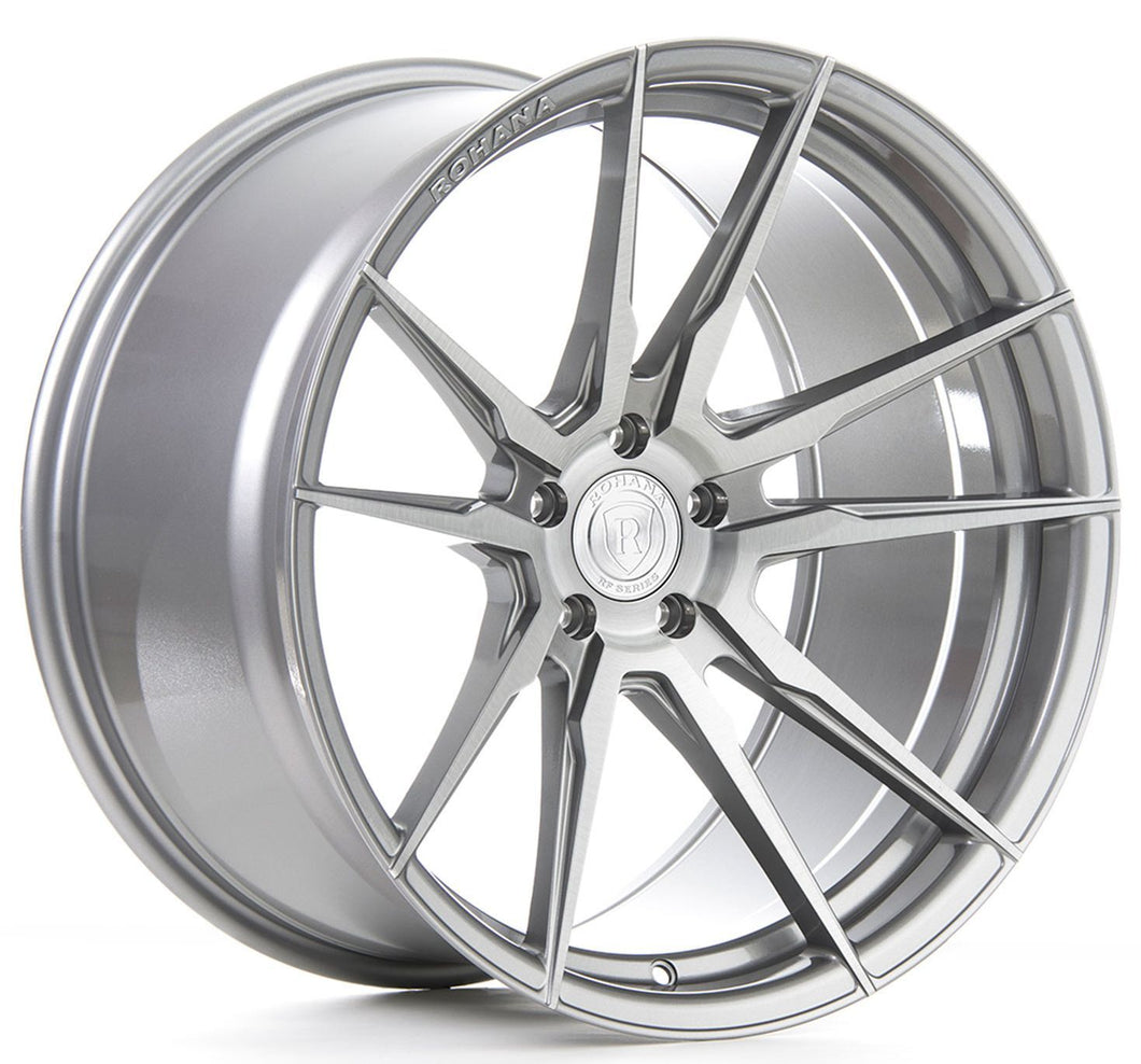 Square Full Set - 22x10.5 Rohana RFX2 Brushed Titanium (Cross Forged) 5x4.5/114.3 42mm (4)