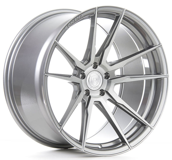 Square Full Set - 22x10.5 Rohana RFX2 Brushed Titanium (Cross Forged) 5x130 28mm (4)