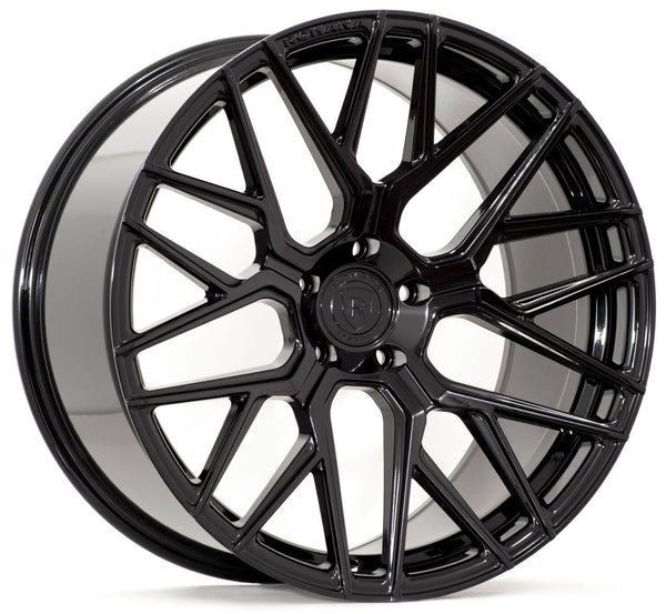 Square Full Set - 20x11 Rohana RFX10 Gloss Black (Cross Forged) (Deep Concave) 5x112 30mm (4)