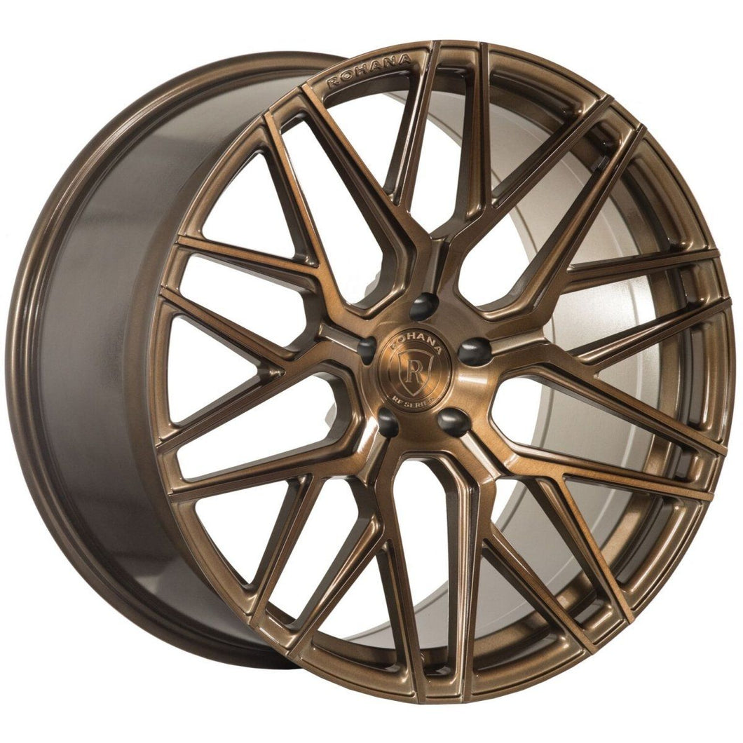 Square Full Set - 20x10 Rohana RFX10 Brushed Bronze (Cross Forged) 5x112 33mm (4)