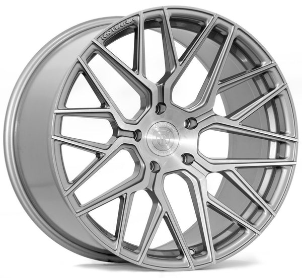 Square Full Set - 21x11.5 Rohana RFX10 Brushed Titanium (Cross Forged) 5x130 45mm (4)