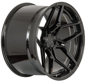 Staggered Full Set - 20x9 Rohana RFX11 Gloss Black (Cross Forged) 5x120 20mm (2) | 20x10 Rohana RFX11 Gloss Black (Cross Forged) (Deep Concave) 5x120 25mm (2)