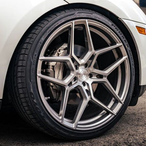 Square Full Set - 21x11.5 Rohana RFX11 Brushed Titanium (Cross Forged) 5x112 25mm (4)