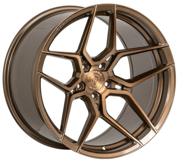 Square Full Set - 21x10.5 Rohana RFX11 Brushed Bronze (Cross Forged)  5x120 25mm (4)
