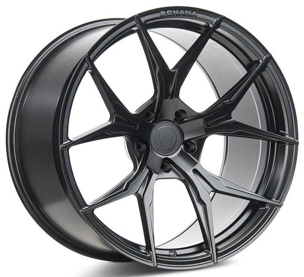 Square Full Set - 22x10.5 Rohana RFX5 Matte Black (Cross Forged) 5x112 40mm (4)