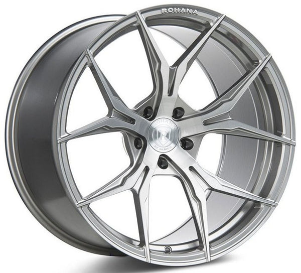 Square Full Set - 20x11 Rohana RFX5 Brushed Titanium (Cross Forged) (Mid Concave) 5x112 43mm (4)