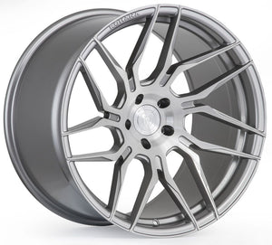 Square Full Set - 21x11.5 Rohana RFX7 Brushed Titanium (True Directional) (Cross Forged) (Left) 5x112 30mm (4)