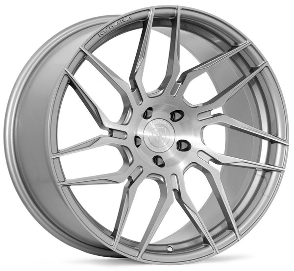 Square Full Set - 21x11.5 Rohana RFX7 Brushed Titanium (True Directional) (Cross Forged) (Left) 5x112 30mm (4)