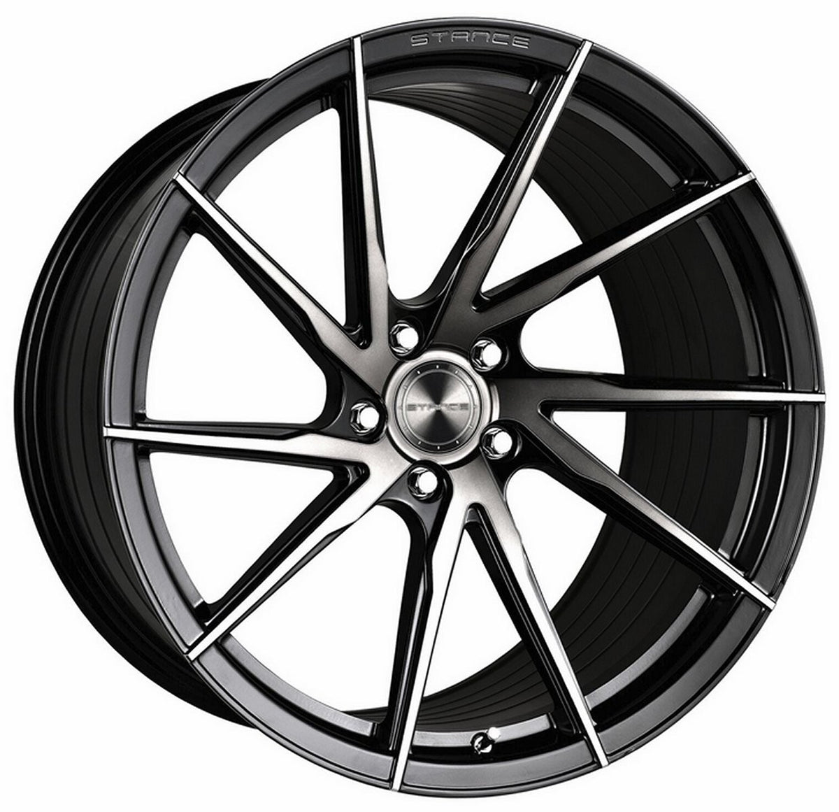 19x9.5 Stance SF01 Gloss Black Tinted Machine (Rotary Forged) (True Di ...