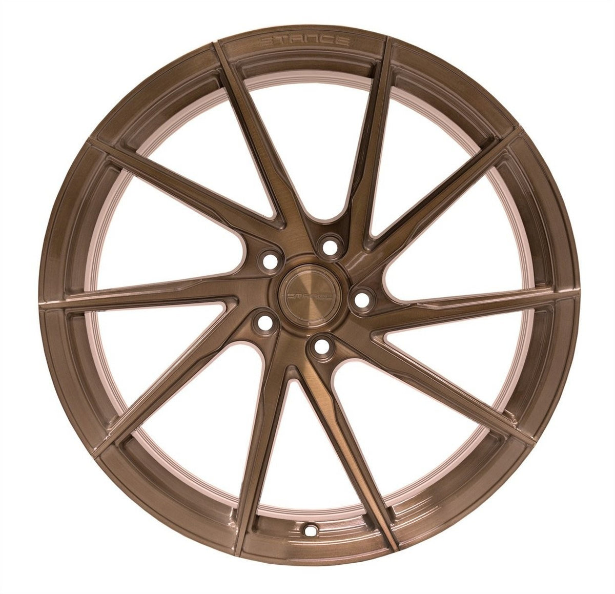 Staggered Set (2) 19x8.5 Stance SF01 Tinted Brush Bronze (Rotary Forged ...