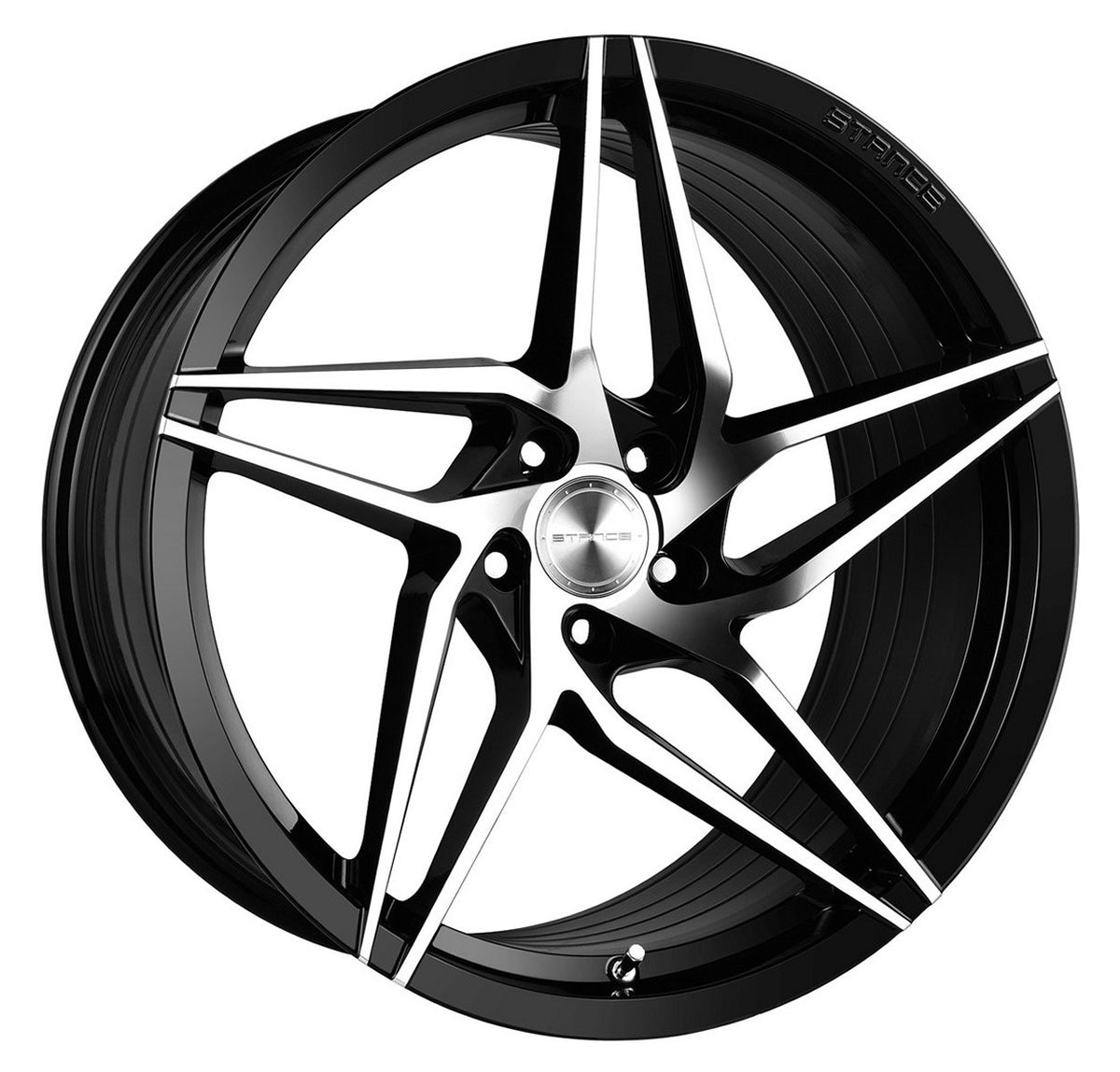 Staggered Set (2) 20x9 Stance SF04 Gloss Black w/ Mirror Face (Rotary ...