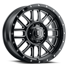 20x9 ICON Alloy Alpha Gloss Black w/ Milled Spokes