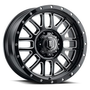 20x9 ICON Alloy Alpha Gloss Black w/ Milled Spokes