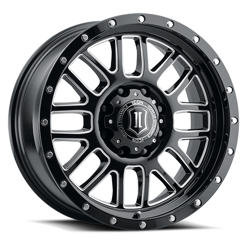 20x9 ICON Alloy Alpha Gloss Black w/ Milled Spokes