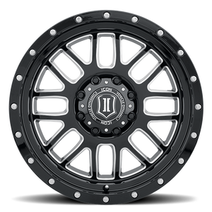 20x9 ICON Alloy Alpha Gloss Black w/ Milled Spokes