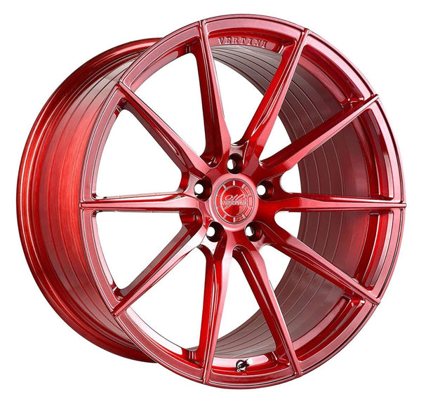 19x9.5 Vertini RF1.1 Brushed Candy Red (Rotary Forged)