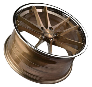 20x10.5 Vertini RF1.5 Brushed Bronze w/ Chrome Lip (Rotary Forged)