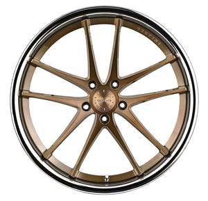 20x9 Vertini RF1.5 Brushed Bronze w/ Chrome Lip (Rotary Forged)