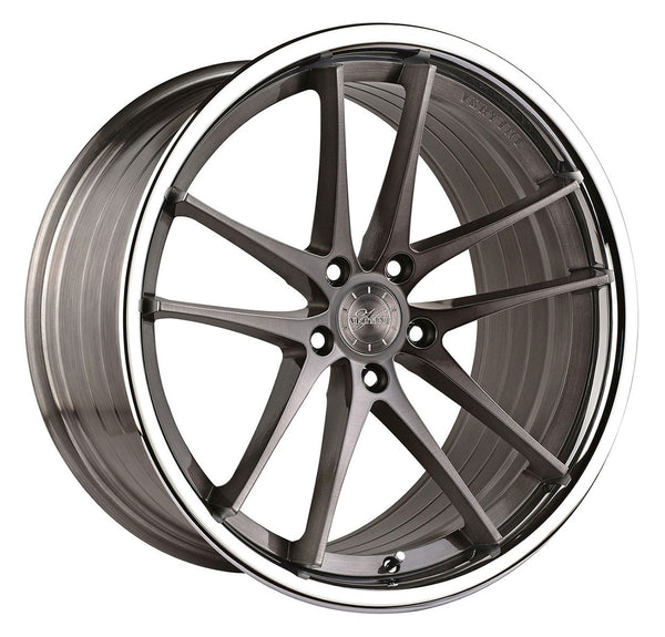 20x11 Vertini RF1.5 Brushed Titanium w/ Chrome Lip (Rotary Forged)