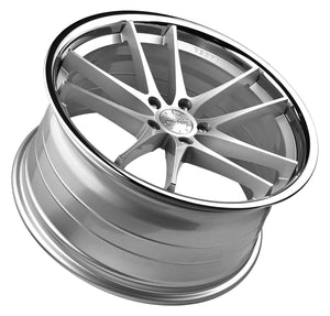 20x10.5 Vertini RF1.5 Silver Machined w/ Chrome Lip (Rotary Forged)