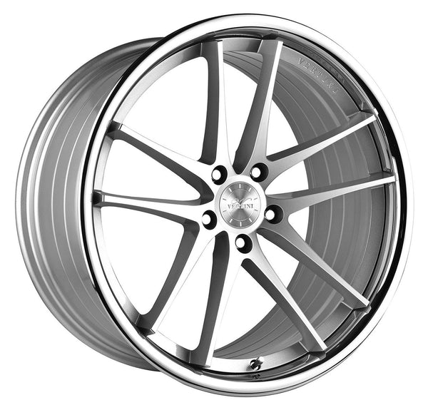 20x11 Vertini RF1.5 Silver Machined w/ Chrome Lip (Rotary Forged)