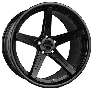 20x10.5 Vertini RF1.7 Satin Black w/ Gloss Black Lip (Rotary Forged)