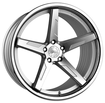 20x10.5 Vertini RF1.7 Silver Machined w/ Chrome Lip (Rotary Forged)