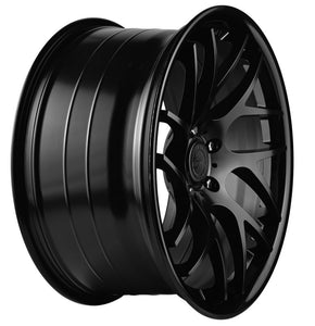 20x9 Vertini RF1.4 Matte Black Face w/ Gloss Black Lip (True Directional)