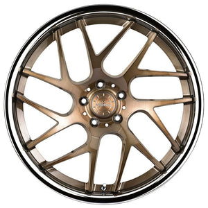 20x9 Vertini RF1.4 Brushed Bronze w/ Chrome Lip (True Directional)