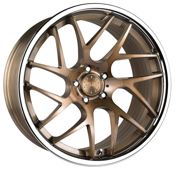 20x9 Vertini RF1.4 Brushed Bronze w/ Chrome Lip (True Directional)