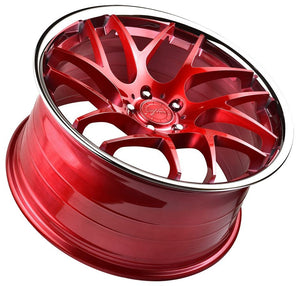 20x10.5 Vertini RF1.4 Brushed Red w/ Chrome Lip (True Directional)