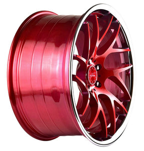 20x10.5 Vertini RF1.4 Brushed Red w/ Chrome Lip (True Directional)