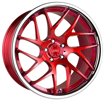 20x9 Vertini RF1.4 Brushed Red w/ Chrome Lip (True Directional)