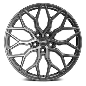Staggered full Set -(2) 22x9 Vossen Hybrid Forged HF-2 Tinted Matte Gunmetal (Flow Formed)(2) 22x10.5 Vossen Hybrid Forged HF-2 Tinted Matte Gunmetal (Flow Formed)